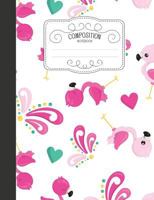 Composition Notebook: Kawaii Wide Ruled Comp Books for School - Cute Flamingoes 1797703781 Book Cover