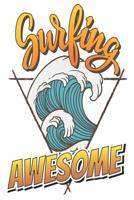 Surfing Awesome: 6x9 College Ruled Line Paper 150 Pages 1080659617 Book Cover