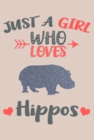 Just A Girl Who Loves Hippos Journal: Hippo Lover Gifts for Girls, Funny Hippos Notebook, Gift for Hippo Lovers 1676867767 Book Cover