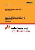 Waren die t�rkischen Massaker und Deportationen an den Armeniern ein V�lkermord? 3656552886 Book Cover