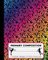 Primary Composition: Ice Skating Rainbow Marble Composition Book for Girls K-2. Beautiful figure skater notebook handwriting paper. Primary 1724588087 Book Cover