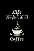 Life begins after coffee: 6x9 Drink dotgrid dot grid paper notebook notes 1676690212 Book Cover