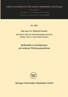 Bedienteile an Handpressen Und Anderen Werkzeugmaschinen 3663061906 Book Cover