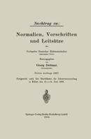 Nachtrag Zu: Normalien, Vorschriften Und Leitsatze Des Verbandes Deutscher Elektrotechniker 3662334909 Book Cover