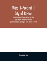 Ward 1-Precinct 1; City of Boston; List of Residents 20 years of Age and Over (Non-Citizens Indicated by Asterisk) (Females Indicated by Dagger) as of 9354028934 Book Cover