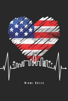 Miami Notes: Miami Florida Notizbuch Skyline Herzschlag Planer Tagebuch (Liniert, 15 x 23 cm, 120 Linierte Seiten, 6 x 9) Lustiges Geschenk F�r Miami & USA Fans 1706094000 Book Cover