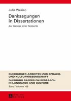 Danksagungen in Dissertationen: Zur Genese Einer Textsorte 3631662246 Book Cover