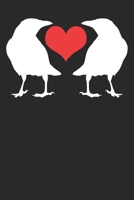 Notebook: Crow Heart Valentines Day 6x9 Dot Grid 120 Pages 1677187492 Book Cover