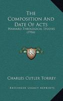 The Composition And Date Of Acts: Harvard Theological Studies 116887257X Book Cover