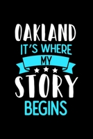 Oakland It's Where My Story Begins: Oakland Dot Grid 6x9 Dotted Bullet Journal and Notebook 120 Pages 1673510973 Book Cover