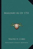 Masonry As Of 1751 1432563521 Book Cover