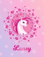 Laney: Laney Magical Unicorn Horse Large Blank Pre-K Primary Draw & Write Storybook Paper Personalized Letter L Initial Custom First Name Cover Story Book Drawing Writing Practice for Little Girl Use  1704388694 Book Cover