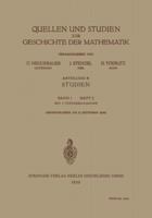 Quellen Und Studien Zur Geschichte Der Mathematik 3662375222 Book Cover