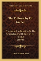 The Philosophy Of Greece: Considered In Relation To The Character And History Of Its People 1104321114 Book Cover