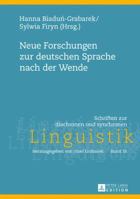 Neue Forschungen Zur Deutschen Sprache Nach Der Wende 3631669011 Book Cover