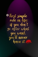 First Simple Rule In Life: If You Don't Go After What You Want, You'll Never Have It: Notebook Journal Composition Blank Lined Diary Notepad 120 Pages Paperback Blue And Purple Light Actor 1712308661 Book Cover