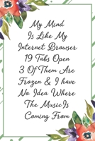My mind is like an internet browser 19 tabs open 3 frozen & I have no idea where the music is coming from: Funny Sarcastic Office Gag Gifts For Coworkers Birthday, Christmas Holiday Gift, Secret Santa 1691071501 Book Cover