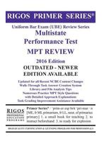 Rigos Primer Series Uniform Bar Exam (Ube) Review Series Multistate Performance Test Mpt Review 1500763950 Book Cover