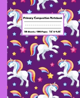 Primary Composition Notebook: Purple Unicorn Primary Ruled Journal for K-2 Handwriting Practice Paper Blank Space for Drawing Draw and Write Journal for Kids Blank Story Paper Book 1691068535 Book Cover