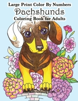 Large Print Color By Numbers Dachshunds Adult Coloring Book: Adult Color By Numbers Book in Large Print for Easy and Relaxing Adult Coloring With Simple Designs and Cuddly Dachshund Dogs and Puppies 1977842658 Book Cover