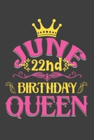 June 22Nd Birthday Queen: Composition Notebook/Journal 6 x 9 With Notes and To Do List Pages, Perfect For Diary, Doodling, Happy Birthday Gift 1656873044 Book Cover