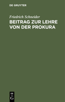 Beitrag Zur Lehre Von Der Prokura 3112508971 Book Cover