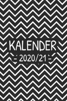 Kalender 2020/21: Einfacher gleitender Kalender mit schwarz wei�em Muster f�r die Jahre 2020 und 2021 mit Jahres-, Monats�bersicht und Feiertagen. Eine Woche auf zwei Seiten. 1708220372 Book Cover