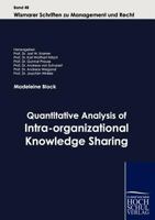 Quantitative Analysis of Intra-Organizational Knowledge Sharing 3941482904 Book Cover