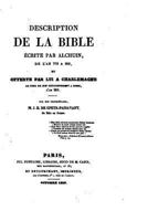 Description de la Bible �crite Par Alchuin de l'An 778 � 800 1523970766 Book Cover