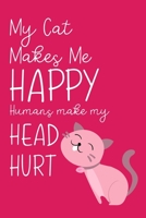 My cat make me happy humans make my head hurt: Cat Lover Notebook Gifts For Men and Women - Blank Lined Journal to Write In Ideas 6x9,100 blank pages 1673422721 Book Cover