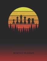 Monthly Planner: Chess Pieces | 2 Year Planning for Jan 2020 to Dec 2021 | Retro Vintage Sunset Cover | January 20 - December 21 | Planning Organizer ... | Plan Days, Set Goals & Get Stuff Done 1692634305 Book Cover