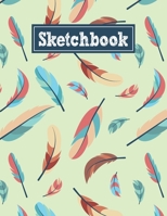 Sketchbook: 8.5 x 11 Notebook for Creative Drawing and Sketching Activities with Feathers Themed Cover Design 1709493925 Book Cover