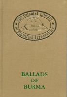 Ballads of Burma 1241087342 Book Cover