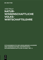 Naturwissenschaftliche Volkswirtschaftslehre 3111188671 Book Cover