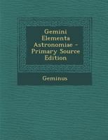 Gemini Elementa Astronomiae 1017634661 Book Cover