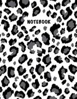 Notebook: Composition Book, Journal (8.5 X 11 Inches, 120 Pages, Lined Paper) Leopard Print Design-Gray 1731072570 Book Cover