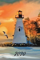 2020: A Monthly and Weekly Planner with Scriptures, lighthouse at sunset 1657204162 Book Cover