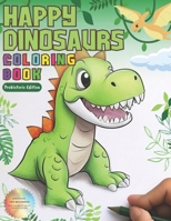 Happy Dinosaurs Coloring Book: Dinosaur Coloring Book for All Ages B0CTJX18DD Book Cover