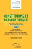 Constitutions et documents financiers Vol 1 Espace UMOA/UEMOA (Harmattan Sénégal) (French Edition) 2343148619 Book Cover