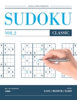 1000+ Sudoku Classic vol.2: Easy Medium Hard Sudoku Puzzles Book For Kids, Adults and Experts / 6 big puzzles per sheet 1659227577 Book Cover