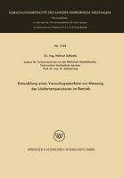 Entwicklung Einer Versuchsgasturbine Zur Messung Der Laufertemperaturen Im Betrieb 3663004902 Book Cover