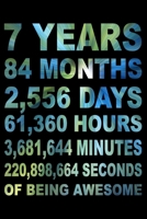 7 Years Of Being Awesome: Blank Lined Journal, Beautiful Blue Happy 7th Birthday Notebook, Diary, Logbook, Perfect Gift For 7 Year Old Boys And Girls 1698424957 Book Cover