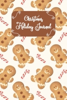 Christmas Holiday Journal: Brown Gingerbread Man & Candy Canes Themed Christmas Memories, Guided Prompt Journal, and Memory Book (Christmas Memory Books A) 1713032074 Book Cover