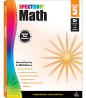 Spectrum 5th Grade Math Workbook, Fractions, Decimals, Algebra Prep, Geometry, Graphing, Perimeter, Area, and Volume, Classroom or Homeschool Curriculum 1483808734 Book Cover