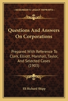 Questions and Answers On Corporations 1240025963 Book Cover