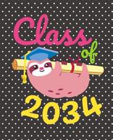 Class of 2034: Cute Sloth Gift Composition Notebook 1073512088 Book Cover