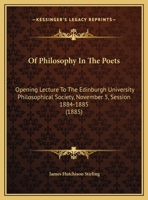 Of Philosophy in the Poets, Lecture 1378399099 Book Cover