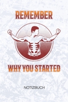 Remember Why You Started: Fitnessportler Notizbuch A5 Kariert - Kraftsportler Heft - Fitness Notizheft 120 Seiten KARO - Bodybuilding Zitat Notizblock Fitness Motivation Motiv - Fitnesstrainer Geschen 1703180313 Book Cover