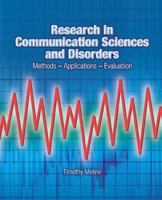 Research in Communication Sciences and Disorders Methods-Applications-Evaluations 0131837745 Book Cover