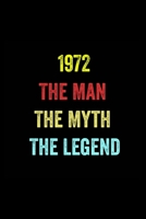 1972 The Man The Myth The Legend: 6 X 9 Blank Lined journal Gifts Idea - Birthday Gift Lined Notebook / journal gift for men - Soft Cover, Matte Finish 1674700296 Book Cover